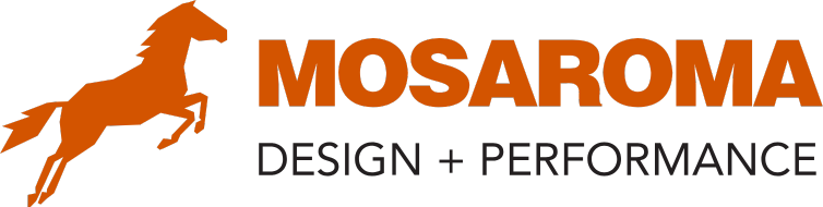 Mosaroma Logo - Burnt Orange auf Creme